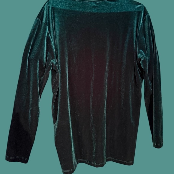 NEW VTG NU Dimension Green Velvet 2-Piece Set Maxi Skirt Long Sleeve Blouse Med - Picture 10 of 11